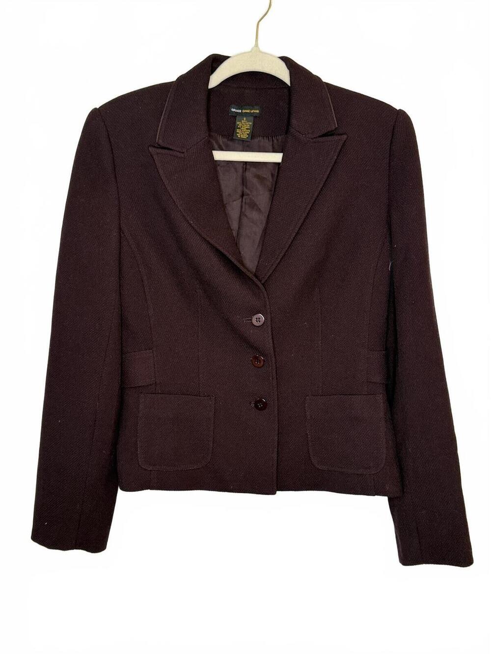 Grace Dane Lewis Plum Eggplant Blazer 8